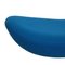 Chaise Egg avec Ottomane en Tissu Bleu par Arne Jacobsen, Set de 2 16