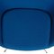 Chaise Egg avec Ottomane en Tissu Bleu par Arne Jacobsen, Set de 2 13