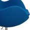 Egg Chair con poggiapiedi in tessuto blu di Arne Jacobsen, set di 2, Immagine 6