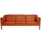 Model 2213 3-Seater Sofa in Cognac Leather by Børge Mogensen, 1990s 1