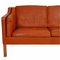 Model 2213 3-Seater Sofa in Cognac Leather by Børge Mogensen, 1990s 3