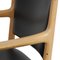 Poltrona Pp-513 in quercia e pelle nera di Hans Wegner, anni '90, Immagine 5