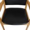 Pp-513 Armchair in Oak and Black Leather by Hans Wegner, 1990s 3