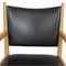 Pp-513 Armchair in Oak and Black Leather by Hans Wegner, 1990s 4