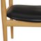 Pp-513 Armchair in Oak and Black Leather by Hans Wegner, 1990s 9