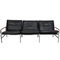 Fk-6730 3-Seater Sofa in Black Leather by Fabricius and Kastholm 1