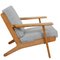 Ge-290 Lounge Chair of Oak and Hallingdal Fabric by Hans Wegner, 1990s, Image 2
