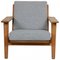 Ge-290 Lounge Chair of Oak and Hallingdal Fabric by Hans Wegner, 1990s, Image 1