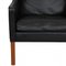 Wingchair with Ottoman in Black Leather by Børge Mogensen, 1980s, Set of 2 12