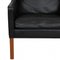 Wingchair with Ottoman in Black Leather by Børge Mogensen, 1980s, Set of 2, Image 12