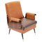 Mid-Century Armchair in Walnut and Faux Leather, Italy, 1960s 1