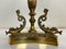 French Neoclassical Brass and Chrome Table Lamp with Dolphins, 1950s, Image 4