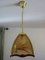 Vintage Hanging Light in Golden Brass and Glass, Image 1