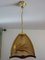 Vintage Hanging Light in Golden Brass and Glass 2