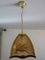 Vintage Hanging Light in Golden Brass and Glass, Image 2