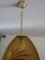 Vintage Hanging Light in Golden Brass and Glass 10