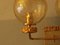 Lampada da parete doppia in ottone e vetro con rivestimento dorato di Angelo Brotto per Isperia, anni '70, Immagine 2
