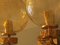 Lampada da parete doppia in ottone e vetro con rivestimento dorato di Angelo Brotto per Isperia, anni '70, Immagine 3