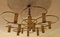 Lampada da soffitto a spirale a due livelli in ottone con 12 luci di Honsel, anni '70, Immagine 1