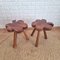 Spanish Brutalist Leaf Shaped Tripod Stools, 1970s, Set of 2 5