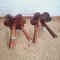 Spanish Brutalist Leaf Shaped Tripod Stools, 1970s, Set of 2, Image 12