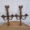 French Neoclassic Gilded Brass Wall Chandeliers, Set of 2 14