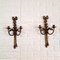 French Neoclassic Gilded Brass Wall Chandeliers, Set of 2 2