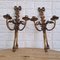 French Neoclassic Gilded Brass Wall Chandeliers, Set of 2 11