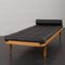 Mid-Century Danish Oak Daybed in Black Leather, 1960s, Image 10