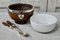 Victorian Oak & Silver-Plated Salad Bowl with Spoons, 1890s, Set of 3 2