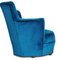 Art Deco Turquoise Blue Velvet Cocktail Chair with Metal Feet, 1930s, Image 4