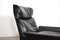 Model 620 Swivel Lounge Chair with Ottoman in Black Leather by Dieter Rams for Vitsoe, 1982, Set of 2 5