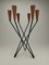 Mid-Century Scandinavian Candlelight in Teak and Metal, 1960s, Image 2