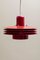 Dänische Vintage Rot Horn 763 Lampe 1