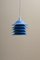 Lampe Vintage Scandinave en Métal Bleu attribuée à Ikea 1