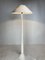 Französische Mid-Century Stehlampe aus Alabaster mit Bouclé Schirm, 1950er 9