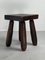 Brutalist Oak Chunky Stool, Netherlands, 1950s 5