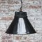 Vintage German Industrial Cast Iron, Black Enamel and Frosted Glass Pendant Light from Siemens 6