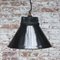 Vintage German Industrial Cast Iron, Black Enamel and Frosted Glass Pendant Light from Siemens, Image 6