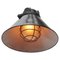 Vintage German Industrial Cast Iron, Black Enamel and Frosted Glass Pendant Light from Siemens, Image 2