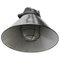 Vintage German Industrial Cast Iron, Black Enamel and Frosted Glass Pendant Light from Siemens, Image 4