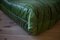 Puf Dubai Togo y sofá de dos plazas de cuero verde de Michel Ducaroy para Ligne Roset. Juego de 2, Imagen 3