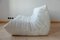 Togo 3-Seater Sofa in White Leather by Michel Ducaroy for Ligne Roset 6