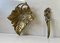 Art Nouveau Wine Leaf Dish and Letter Opener in Brass, 1940s, Set of 2 1