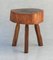 Late 20th Century Natural Live Edge Tree Slab Tripod Table, France 1