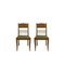 Art Deco Oak Dining Chairs, France, 1940s, Set of 2 3