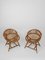 Vintage Cane and Rattan Shell-Shaped Armchairs with Coffee Table, 1960s, Set of 3, Image 8