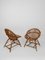 Vintage Cane and Rattan Shell-Shaped Armchairs with Coffee Table, 1960s, Set of 3 5