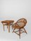 Vintage Cane and Rattan Shell-Shaped Armchairs with Coffee Table, 1960s, Set of 3 12