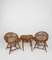 Vintage Cane and Rattan Shell-Shaped Armchairs with Coffee Table, 1960s, Set of 3 1